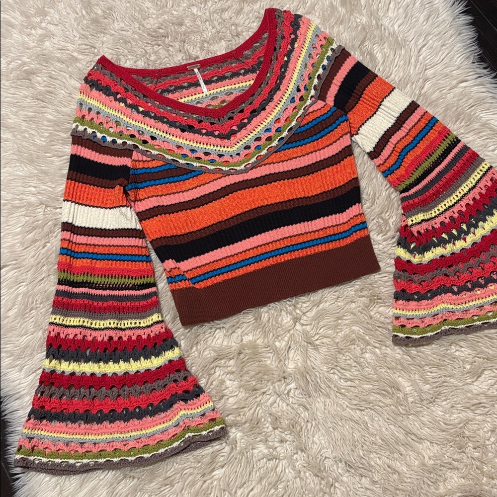 Colorful Striped Knit Sweater